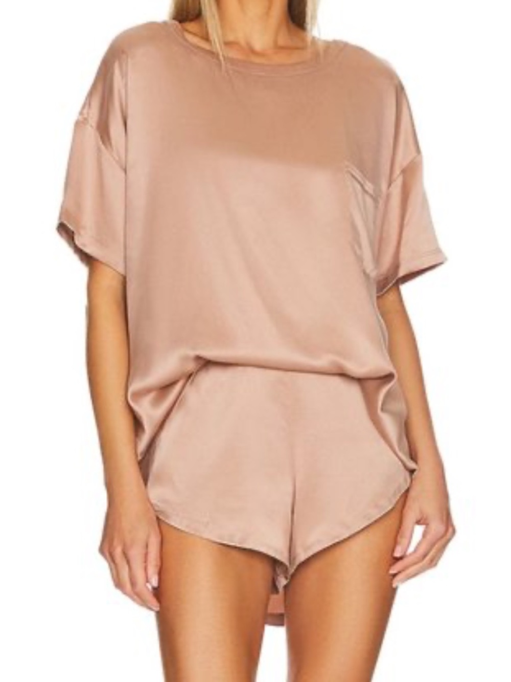 Lunya Washable Silk Nude Pajama Set, XS/S